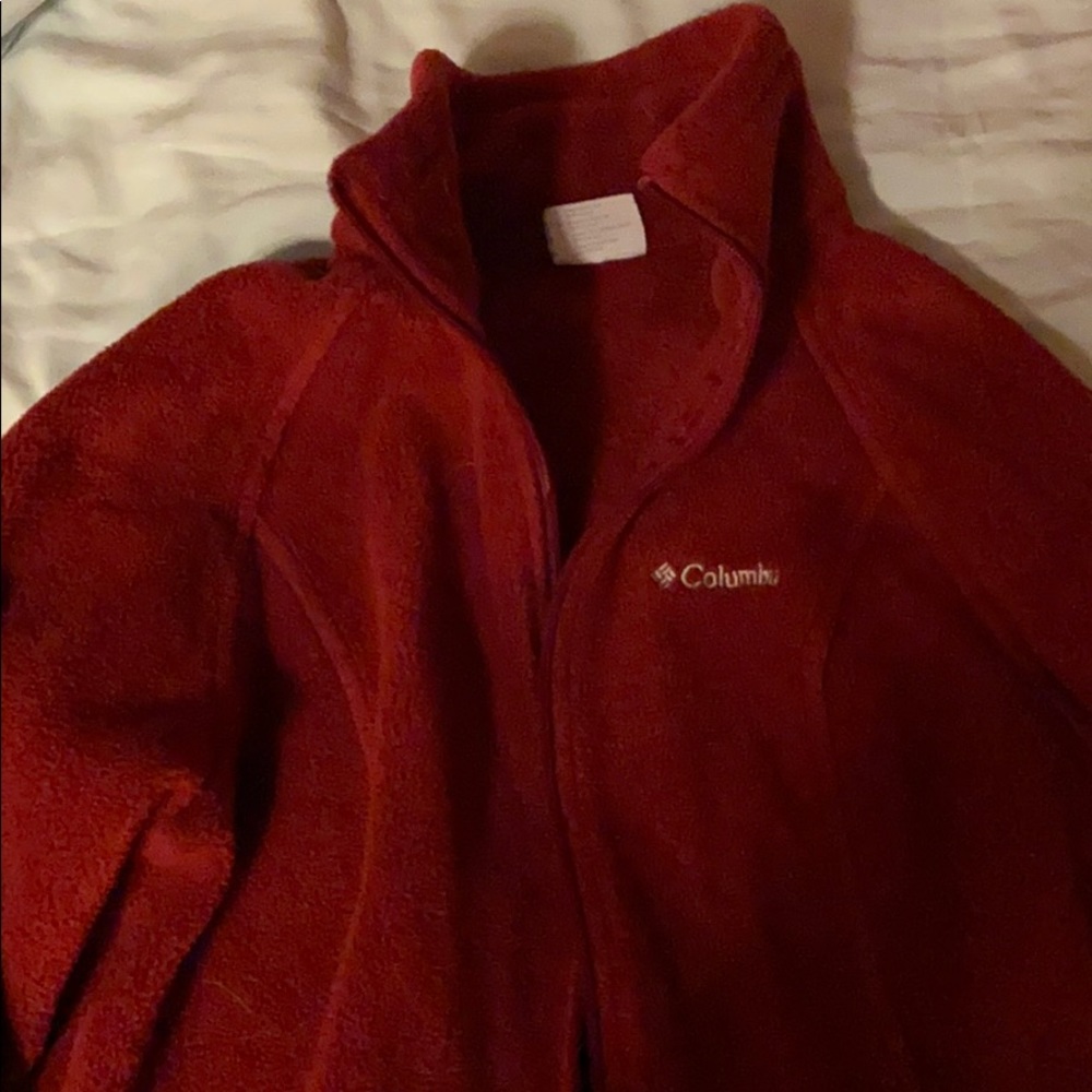 Red full zip fleece